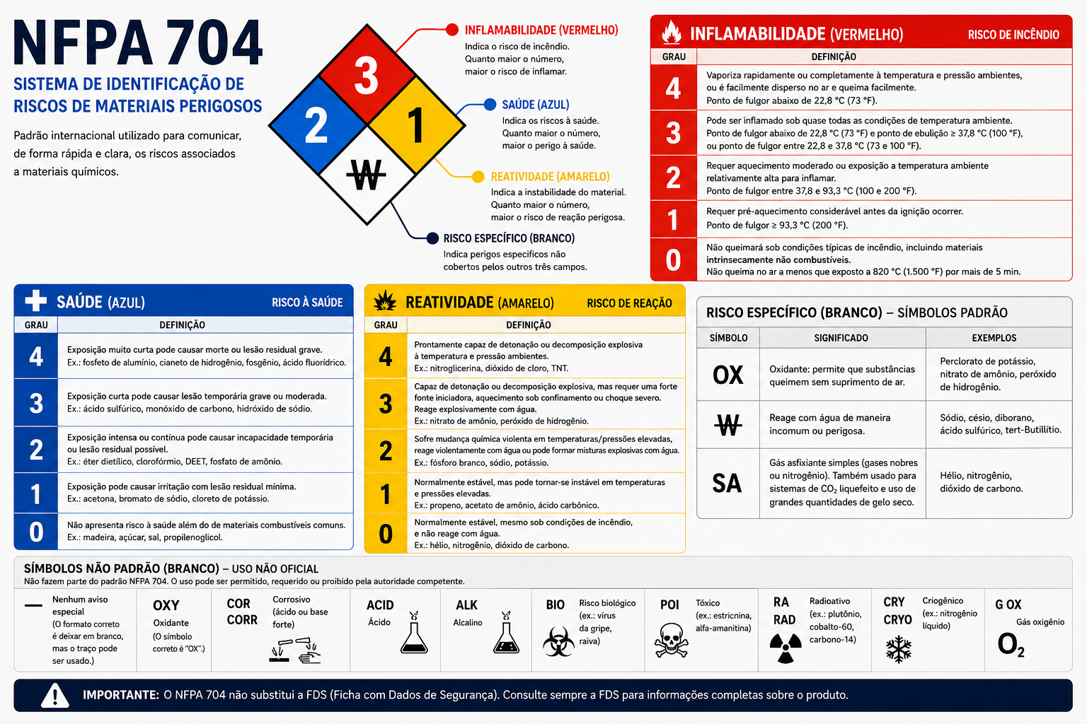 Resumo visual NFPA 704
